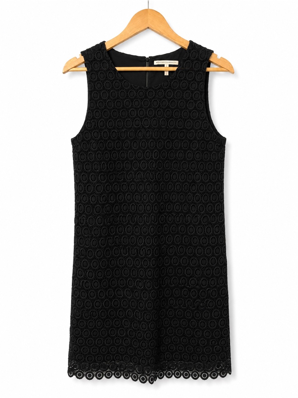 Rebecca Moses Black Lace Dress Size 14 Elegant Sleeveless Dress